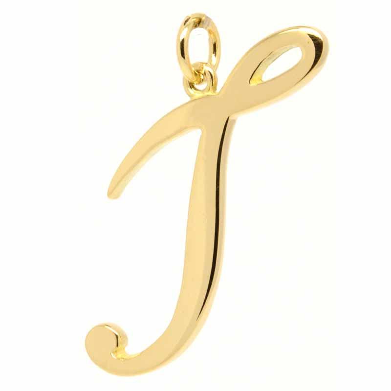 Gold Large Italic J Charm 9ct Yellow, Rose and White Gold 18ct Gold 9ct Rose Gold / No Accessory