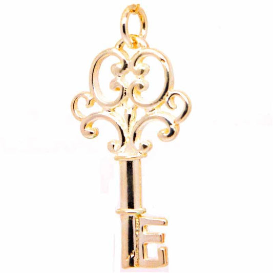 Charm - Gold Large Ornate Key Charm