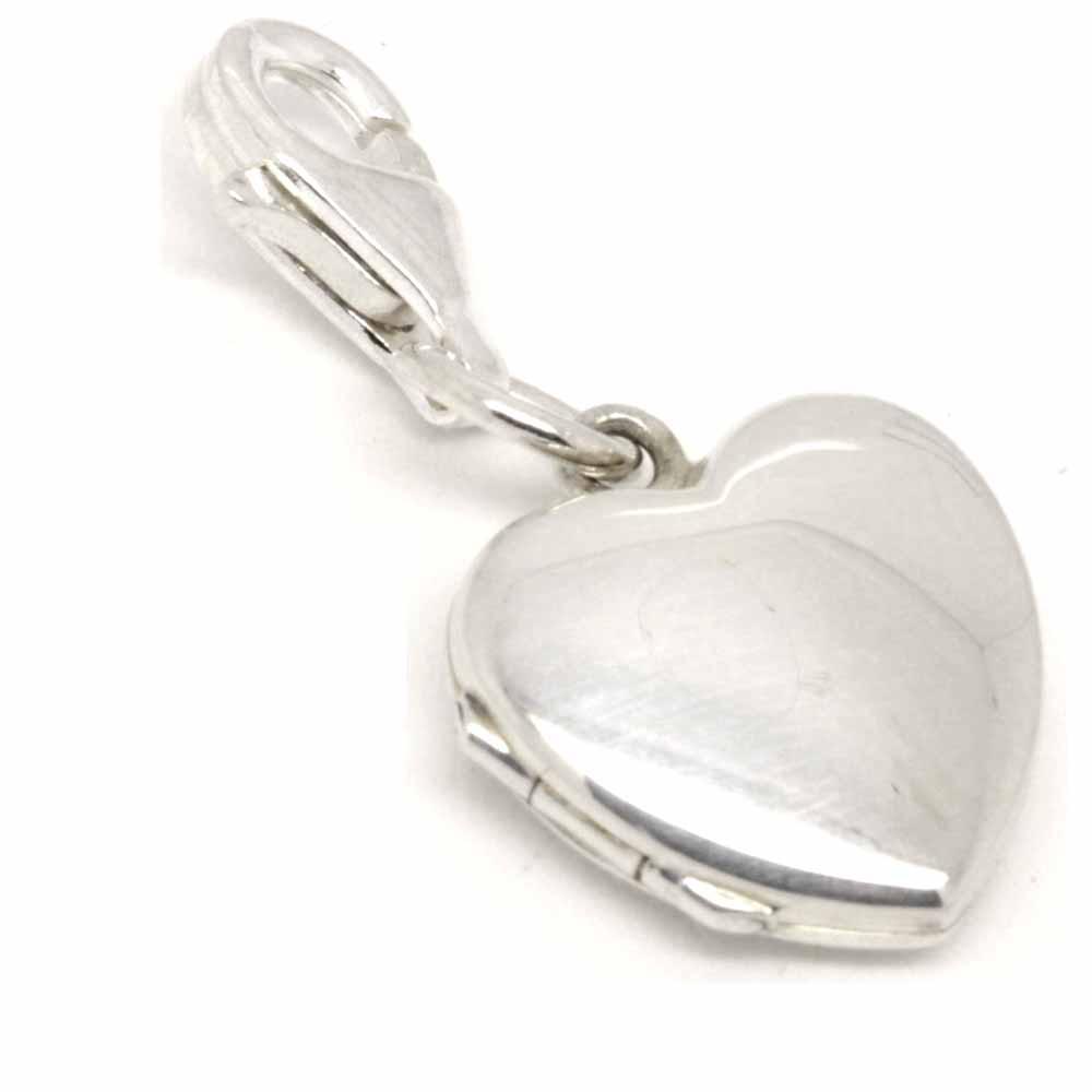 Charm - Silver Locket Small Heart Shaped