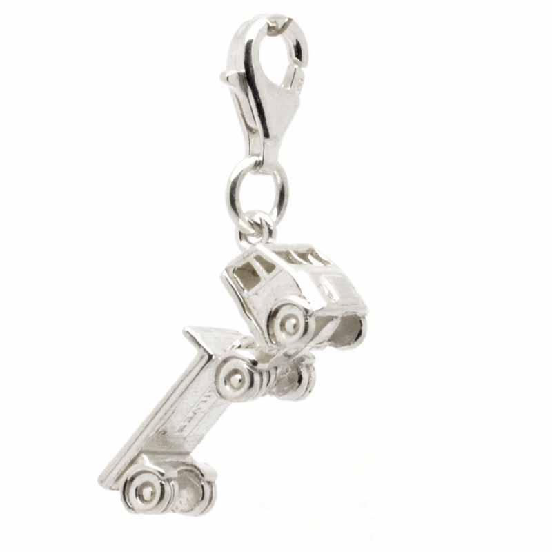 Lorry Truck Charm Silver, Clip on clasp and carrier bead – Perfectcharm