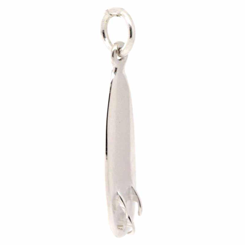 Surfboard Charm Silver, Clip On Clasp And Carrier Bead Charm Alone